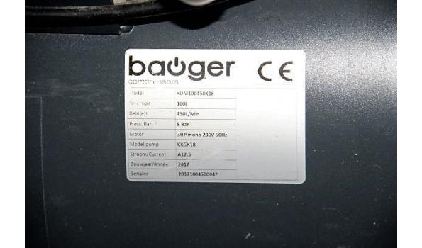 verrijdbare compressor BAUGER KOM100450K18, cap 100L, 8Bar